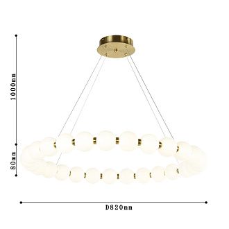 Подвесная люстра Favourite Gubbare 4014-8P, D820*H80/1080, золота, плафон состоит из акриловых шаров белого цвета