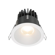 Светильник, 8.5 см, 12W, 3000К, белый, теплый свет, Maytoni Yin DL034-2-L12W, встраиваемый LED, вр 7,5 см