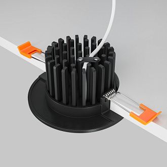 Встраиваемый светильник 9 см, 7W, 3000К, черный, теплый свет, Maytoni Zen DL038-2-L7B, LED, вр 6,5 см