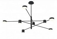 Люстра подвесная светодиодная Kink Light Мекли 07650-8,19, черная диаметр 75