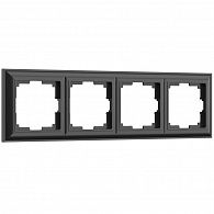 W0042208 Рамка на 4 поста Fiore, черный матовый Werkel, 4690389160455