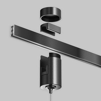 Коннектор с тросовым подвесом для магнитного шинопровода 112 см, Maytoni Technical Tau Flarity TRA154SW-1B, черный