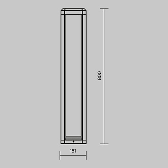 Ландшафтный светодиодный светильник 80 см Maytoni Royal Mile O019FL-L12GR3K, 13W LED, 3000K, серый