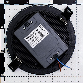Светильник, 14 см, 15W, 3000К, черный, теплый свет, Citilux Омега CLD50R152, встраиваемый LED, вр 12,5 см