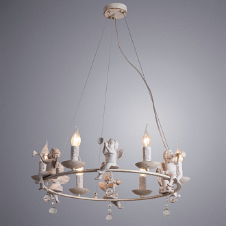 Подвесная люстра Arte Lamp Amur A1133SP-6WG белое золото, диаметр 63 см