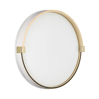 Cветильник 34*8,4 см, LED 30W, 4000 К, IP43, белый/золотой, пластик Sonex Olidi White, 7646/CL