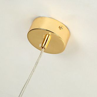 Подвесная люстра Favourite Monilibus 4015-12P, D800*H120/1120, светлого золота, плафон в виде объемного обруча состоит из прозрачных хрустальных восьмигранников