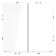 Выключатель встраиваемый Voltum S70 двухклавишный с подсветкой 10А, белый  пластик  VLS020201