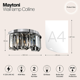 Настенное бра Maytoni Colline MOD083WL-02CH, хром