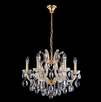 Люстра 63 см, Crystal Lux HOLLYWOOD SP6 GOLD Золотой/Прозрачный