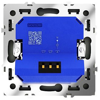 Светорегулятор встраиваемый Voltum S70 поворотно-нажимной 600 Вт, черный матовый пластик Soft touch VLS070308