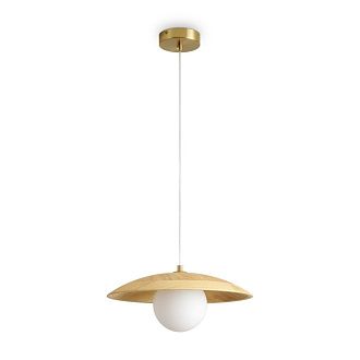 Подвесной светильник 40 см, Freya Albero FR5589PL-01T, латунь-дерево