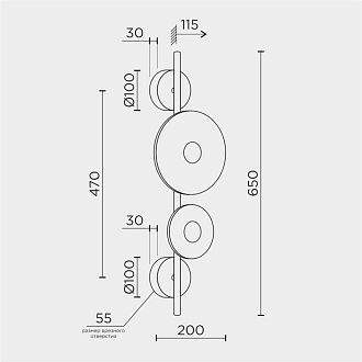 Бра 20*11,5*-65 см, *LED*8W, 4200K, Modestyle  MS.1605.650 BS, Латунь