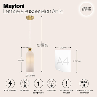 Светильник 10 см, Maytoni Antic MOD302PL-01W, латунь