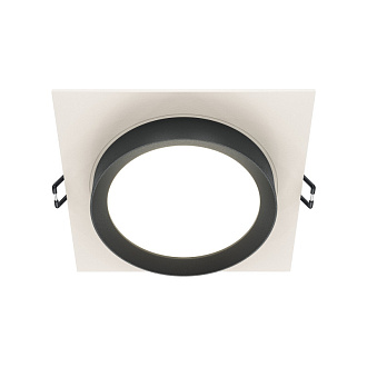 Светильник 11 см, GX53, IP20 Maytoni Downlight Hoop DL086-GX53-SQ-WB, белый-черный, вр 9,5 см
