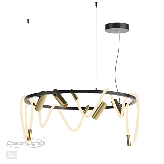 Светодиодный светильник 90 см, 50W, 3000K, Odeon Light CORDA 4397/55L, черный-бронза