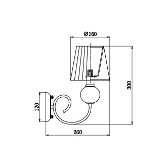Бра 26*16*30 см, 1*E14 хром Vele Luce Percy VL1973W01