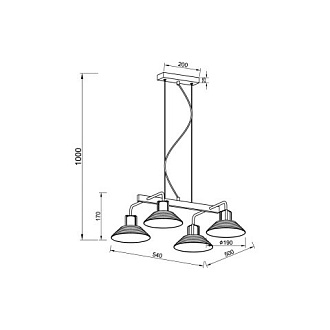 Подвесной светильник 50*54*100 см, 4*E27 черный, медь Vele Luce Intrigo VL5822P04