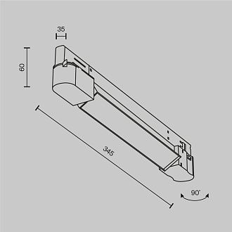Трековый светильник 34,5*3,5*-6 см, *LED*10W, 2700K, Maytoni Technical Basis TR196-3-10W2.7K-B(N), Черный