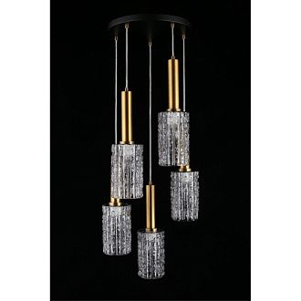 Каскадная люстра 40*50-150 см, 5*E27, 40W, Aployt Henrite APL.310.13.05, латунный