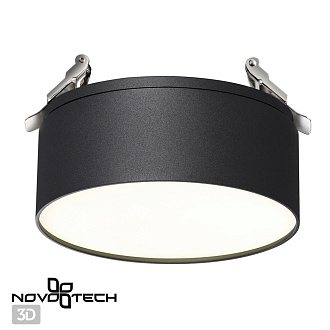 LED светильник 14 см, 24W, 4000K, Novotech Prometa 358753, черный, вр 11,5 см