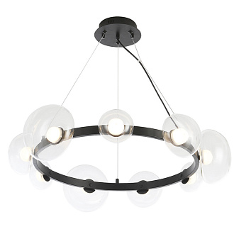 Светильник 69 см, 27W, 3000K, Crystal Lux BOSQUE SP9 BLACK/TRANSPARENT, черный