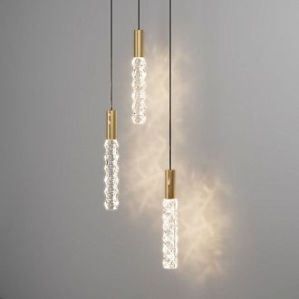 Подвесной светильник 30 см, 9W, 3000K, Maytoni Selemo MOD328PL-L9BS3K, латунь