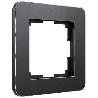 W0012608 Рамка на 1 пост Platinum, черный алюминий Werkel, 4690389184420