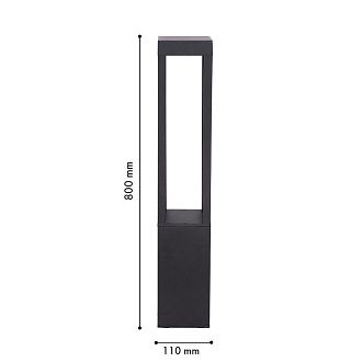 Уличный столб 10,8*10,8*80- см, *LED*7W, 3000K, Favourite Portal 4746-1F, черный