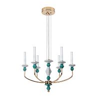 Люстра 49*65 см, 1*LED, 11W, 3000K Divinare Capello 4947/01 SP-6, Золото Белый Зеленый