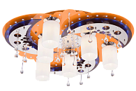 Люстра Ø800 x H200, мм, 6*40W (240W), OG+CR WT(Оранжевый+Хром) Sfera Sveta 8384/6 OG+CR WT