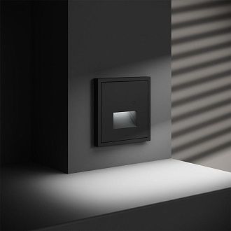 Подсветка светодиодная встраиваемая Voltum S70 с датчиком, черный матовый пластик Soft touch VLS070708