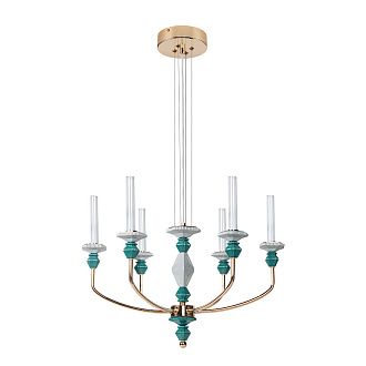Люстра 49*65 см, 1*LED, 11W, 3000K Divinare Capello 4947/01 SP-6, Золото Белый Зеленый