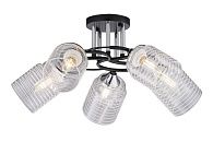 Люстра Ø500 x H240, мм, 5*40W (200W), BK+CH(ЧЁРНЫЙ+ХРОМ) Rilon 2246/5 BK+CH