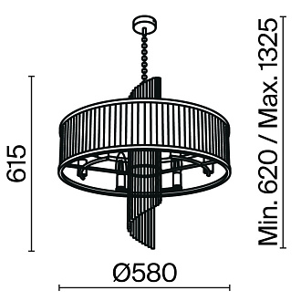 Светильник 58 см, Maytoni MOD174PL-06G, золото