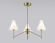 Люстра со стеклянными плафонами на штанге **59- см, 3*E14*40W, K, Ambrella Light High Light LH57131, латунь