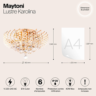 Люстра хрустальная диаметр 410 мм Maytoni DIA120-06-G золото