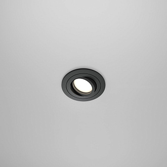 Светильник, 9 см, черный, Maytoni Atom DL023-2-01B, встраиваемый
