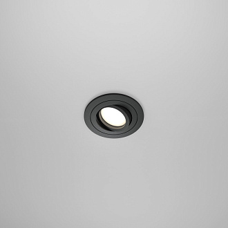Светильник, 9/8 см, GU10, IP20 черный, Maytoni Atom DL023-2-01B, встраиваемый