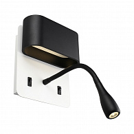 Настенный светильник Omnilux Rocchette OML-12311-02, 7W LED, 4000K, белый-черный
