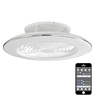 Потолочный светильник с вентилятором Mantra Alisio 6705, 40W LED, 2700-4000-5000K, хром-белый