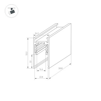 Шинопровод Arlight 033633 300*5,22*5,22 см. возможна установка на подвес (приобретается отдельно)