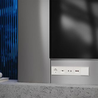 Накладка для розетки с заземлением, S70, хлопок Voltum VLS000613
