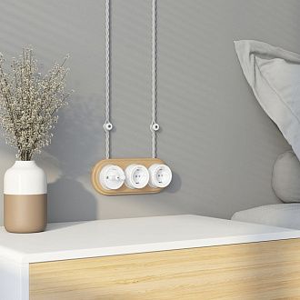 W0035224 Рамка на 3 поста, светлый бук, RAMKA 03 WL15 M0 Werkel, 4690389166587