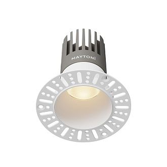Встраиваемый светильник 10*11 см, вр 7 см, *LED*15W, 3000K, Maytoni Dip DL122-15W-3K-TRS-W, Белый