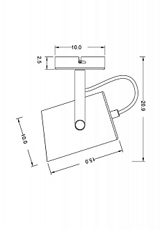 Светильник 19 см, Freya Elori FR4004WL-01WB, черный-белый