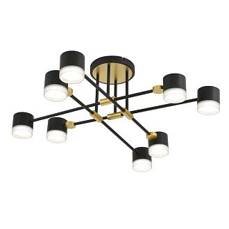 Светильник подвесной 94*94*27-27 см, 8*GX53 LED*7W, Lumion Leniana LUM8307/8C, черный; золотой