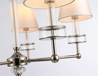 Подвесная люстра с абажурами и хрусталем **44-113 см, 5*E14*40W, K, Ambrella Light High Light LH71001, никель