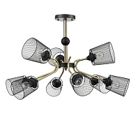 Люстра потолочная 73*44 см, 9*E27 Lumion Abris 8191/9C черный, античная бронза