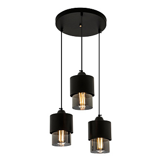 Подвесной светильник 34*34*80 см, Е 27 3x60W, Чёрный, Дымчатый MODEMODERN MD.0650.3R